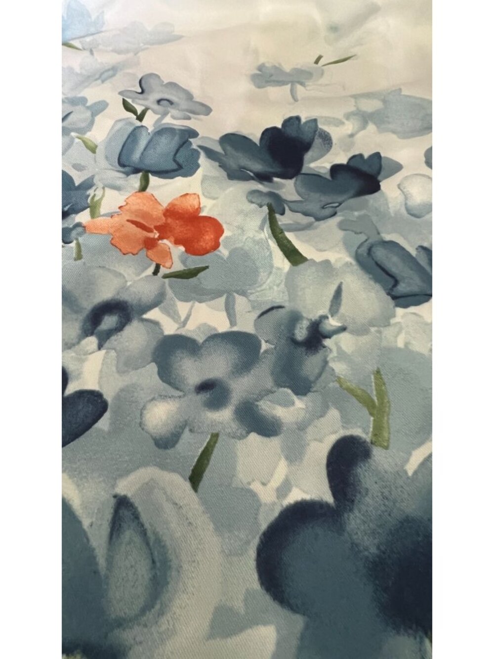 Floral Watercolor Satin Pillowcase Blue & Orange Pattern - Picture 2 of 2